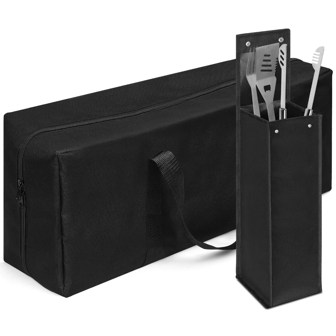 Amylove 2 Sizes Grill Utensil Storage BBQ Tool Bag 24.5" x 9.5" x 5"