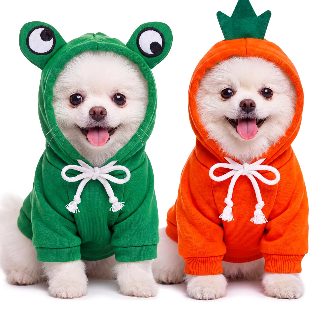 Amylove Dog Hoodies Frog & Carrot Shape M Halloween Costume