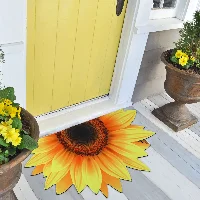 Amylove Sunflower Shape Bathroom Rug Non Slip Bath Mat Doormat, frame 3