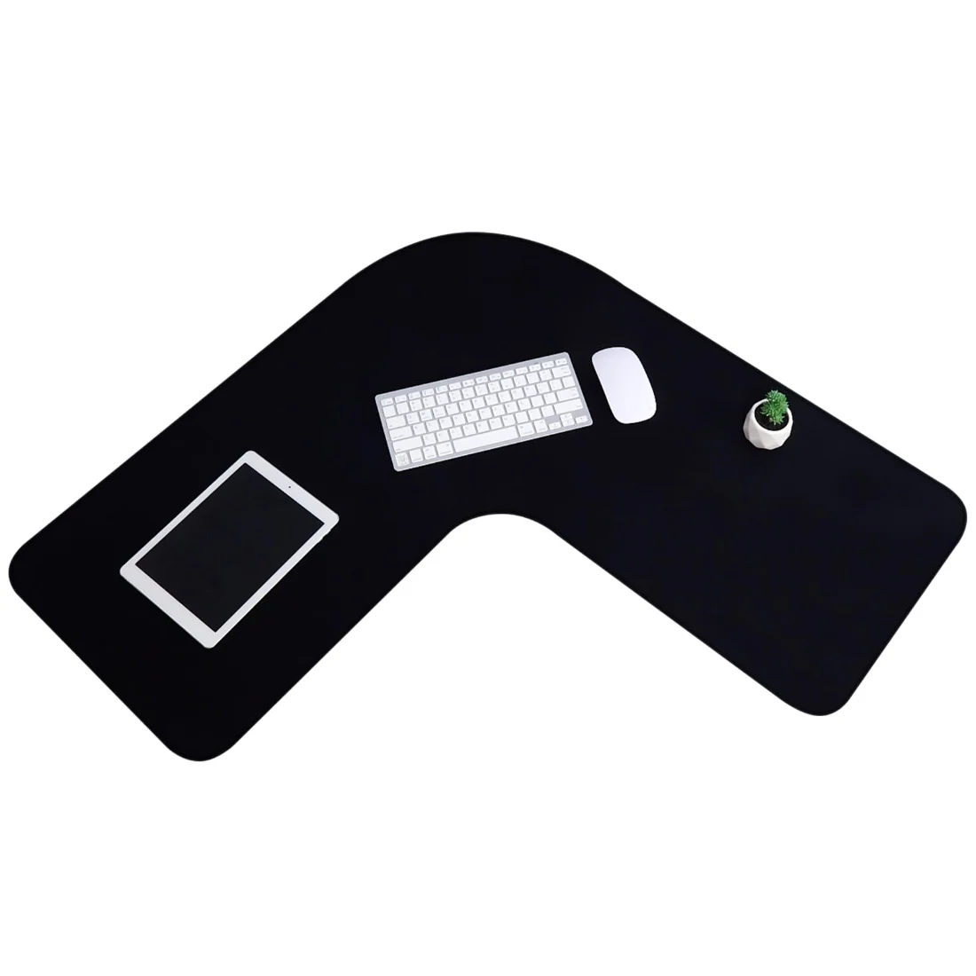 Amylove L Shaped Desk Mat Large Corner Mouse Pad Waterproof Curved