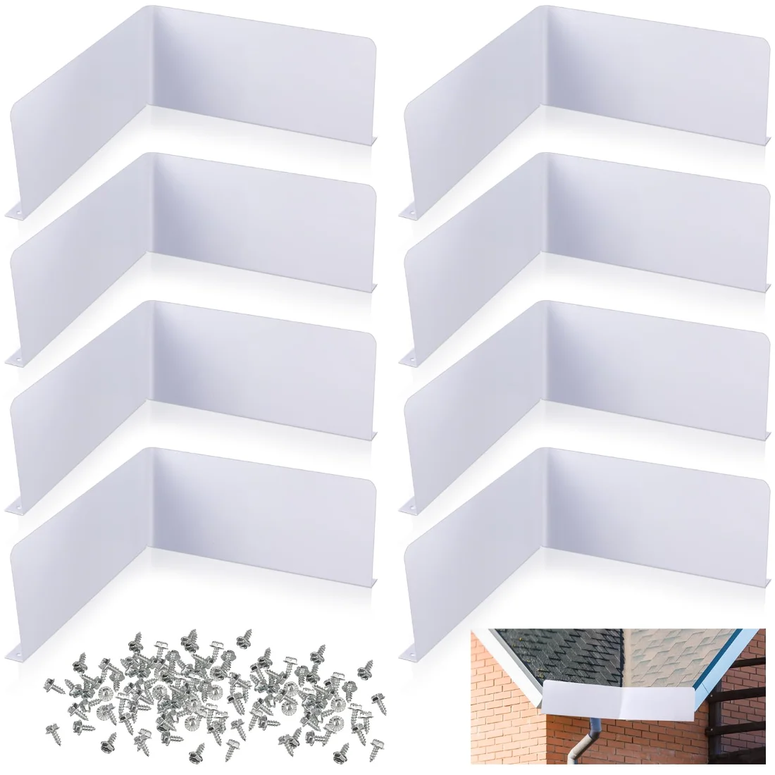 Amylove Gutter Splash Guard Rain Diverter for Roof Valley Gutter