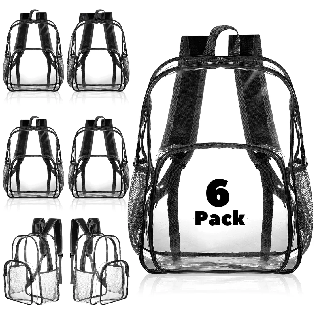 Clear bag rules, and what a 12 by 6 by 12 pack holds