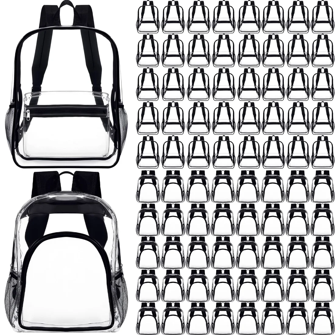 Amylove Clear Backpack Large Heavy Duty PVC Transparent Backpack with