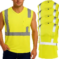 Amylove Hi Vis Sleeveless Reflective Shirt Class 2 Construction Work, frame 1