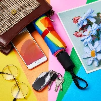 Amylove 8 Rib Rainbow Umbrella Portable Compact Tri Folded Umbrella, frame 2