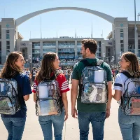 Amylove Clear Backpack Events Heavy Duty PVC Transparent Bookbag for, frame 3