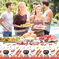 Amylove BBQ Party Decoration Hot Dog Picnic Picnic Tablecloth 86 x 51, frame 4