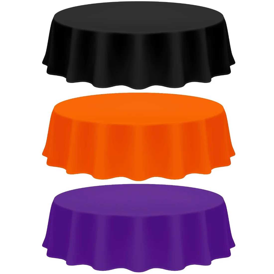 Amylove Halloween Plastic Tablecloth Disposable Round