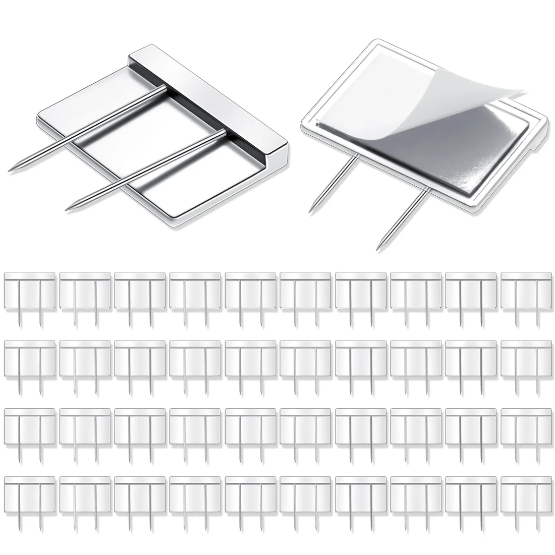 Amylove Silver Cubicle Pins Long Partition Clips Nameplate Holder