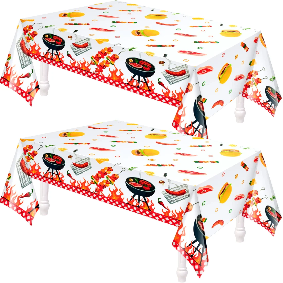 Amylove BBQ Party Decoration Hot Dog Picnic Picnic Tablecloth 86 x 51