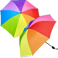 Amylove 8 Rib Rainbow Umbrella Portable Compact Tri Folded Umbrella, frame 1