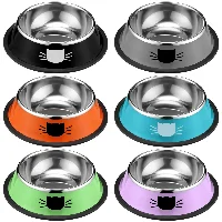 Amylove Cat Bowls for Food and Water Cat Dishes Stainless Steel Pet, frame 1