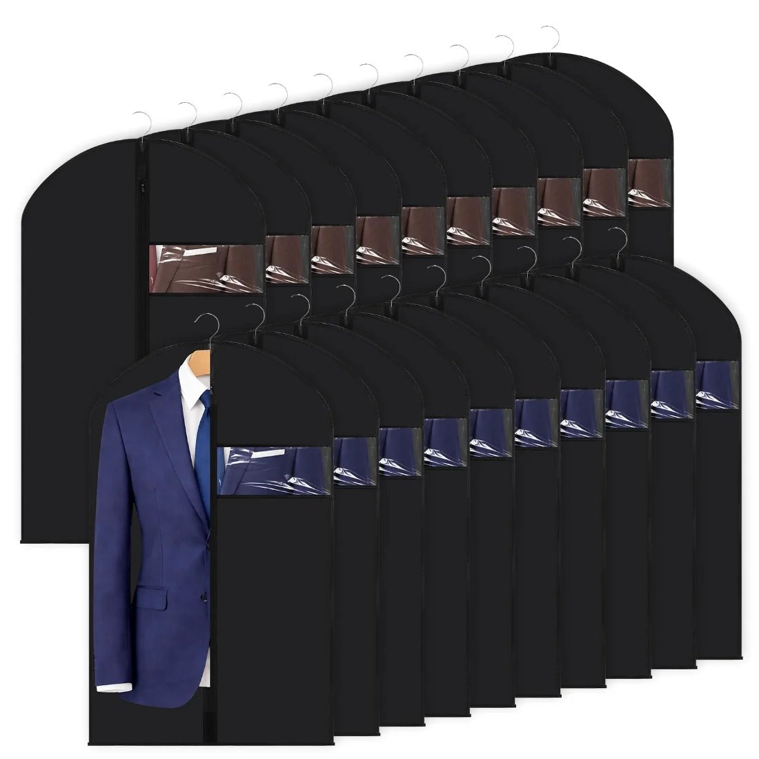 Amylove Black 43" Suit Garment Bags for Closet Storage and Travel