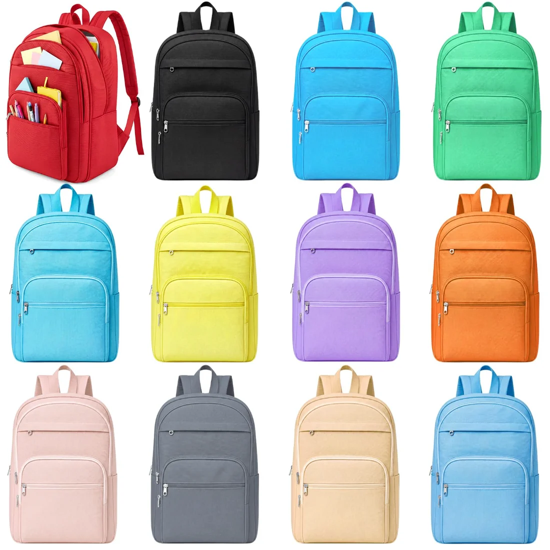 Amylove 15 in School Backpacks Backpacks Multi Pocket Bookbags for