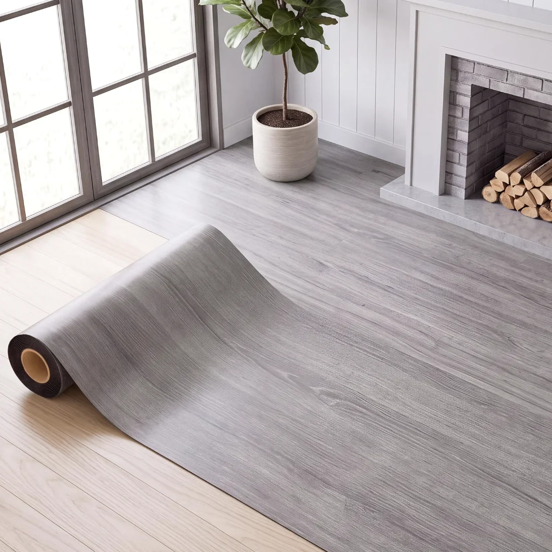 Amylove Wood Grain Peel and Stick Floor Tiles