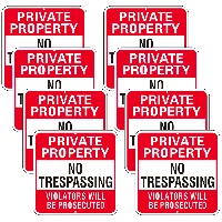 Amylove 12 x 12 Inch Large Red Private Property No Trespassing Sign, frame 1